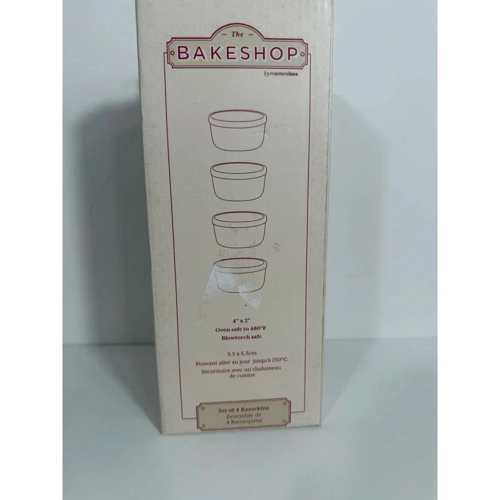 The Bakeshop by Masterclass Reindeer Ramekins Set of 4 Christmas Plaid Holiday